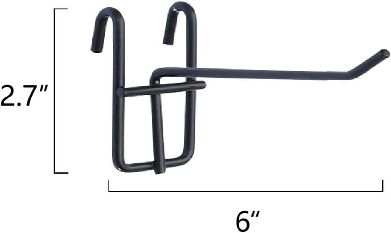 NectaCol 30 Packs 6" Metal Grid Wall Hooks, Standard Gridwall Panel Hooks are for Gridwall Panels Display,Black - Image 2
